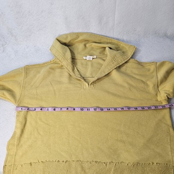 C & C California Mustard Yellow Crop Sweatshirt Distressed Hem Trim Sz M - Picture 3 of 5